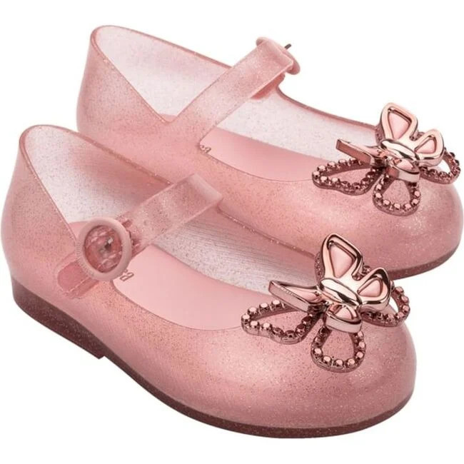Mini Melissa | Butterfly Bow Mary Janes Shoes (Pink, Size Toddler US 10 / EU 27) | Maisonette | Maisonette