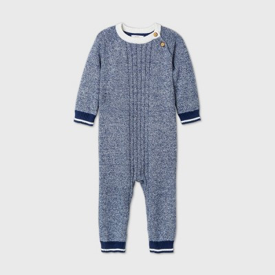 Baby Boys' Marl Romper - Cat & Jack™ Navy | Target