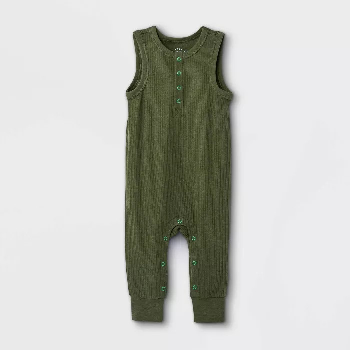 Baby Boys' Rib Tank Romper - Cat & Jack™ Green | Target