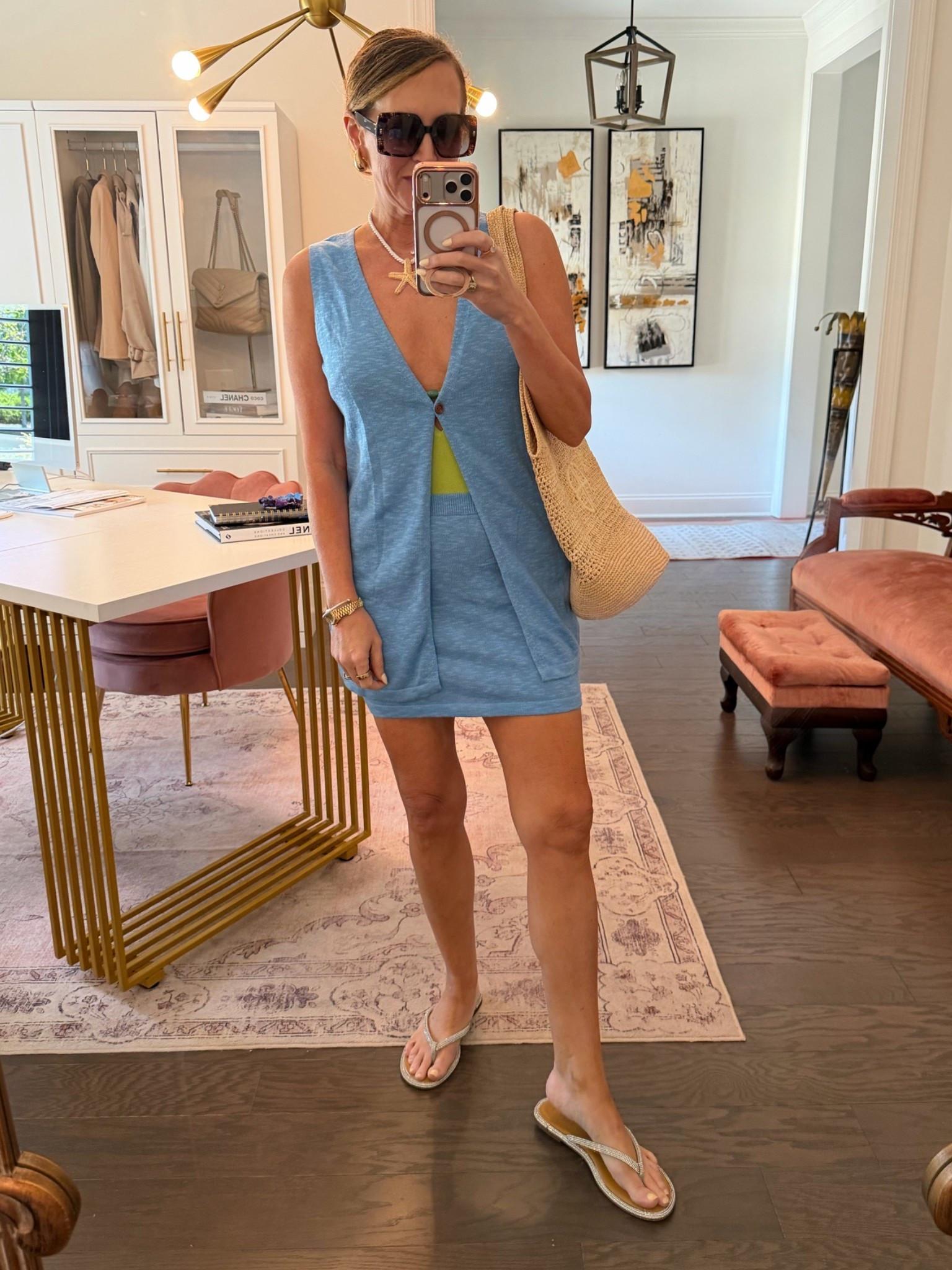 Easy beach look mixing blue and green. 
Easy colorful look for the beach or pool. 
Easy outfit for the beach to lunch. 
Size medium in all.

#LTKSeasonal #LTKOver40 #LTKSwim