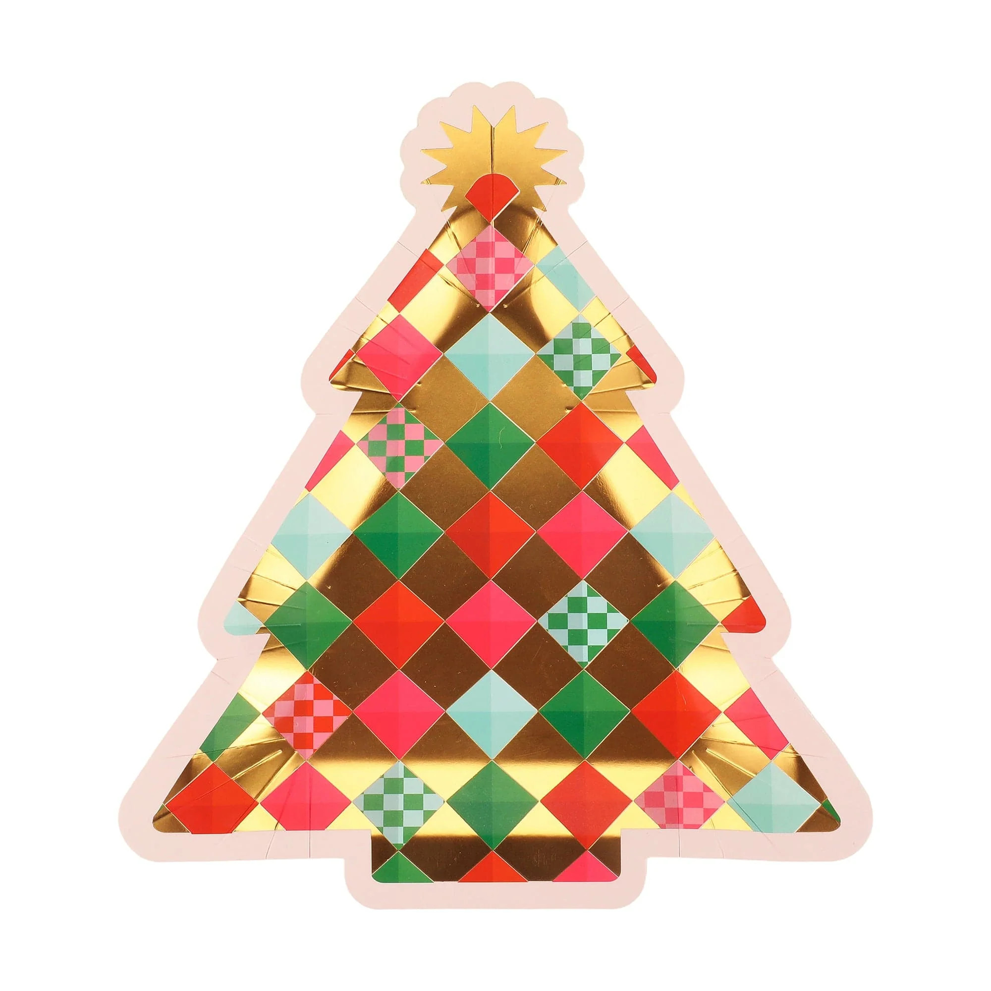 Gold Christmas Tree Dessert Plates (10 count) | Packed Party