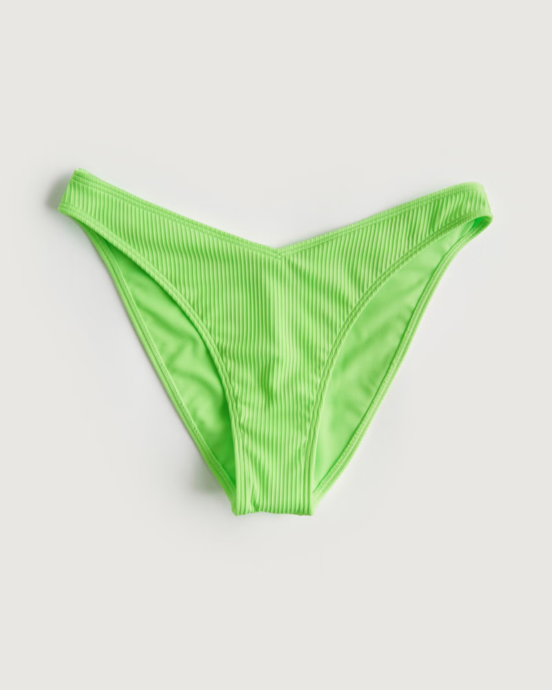 Women's Ribbed High-Leg Cheeky Bikini Bottom | Women's Swimwear | HollisterCo.com | Hollister (US)