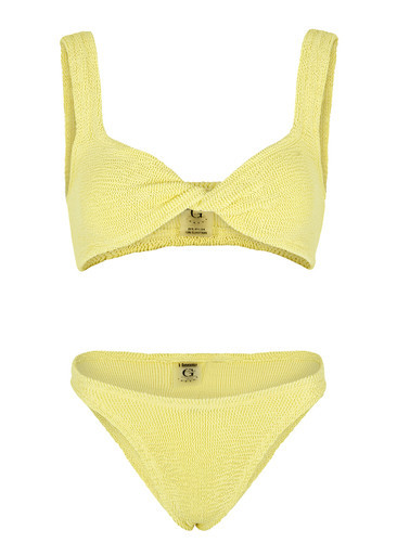 Juno yellow seersucker bikini | Harvey Nichols