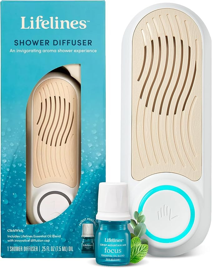 Lifelines Shower Diffuser - Wall-Mounted Essential Oil Diffuser for Showers - Aromatherapy Diffus... | Amazon (US)