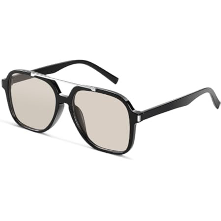 Fashion Pilot Sunglasses Women Retro Square Sunglasses Female Double Bridge 70s Shades UV Protect... | Amazon (US)