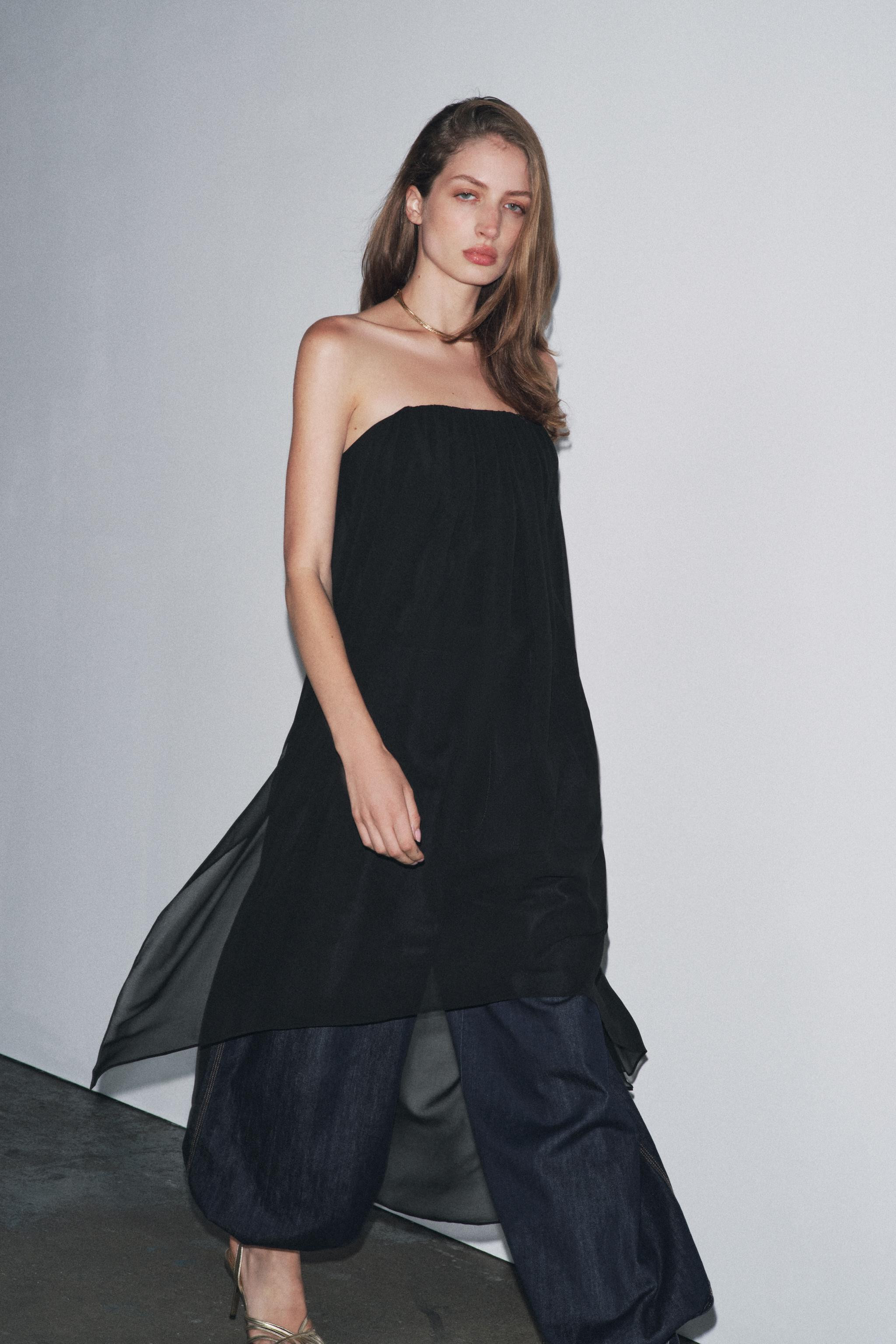 ZW COLLECTION STRAPLESS LONG TOP | Zara US