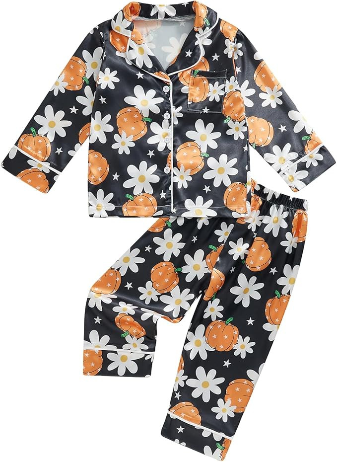Honganda Kids Toddler Baby Girl Boy Halloween Pajamas Set Ghost Pumpkin Pajama Shirt Top Pants Sa... | Amazon (US)