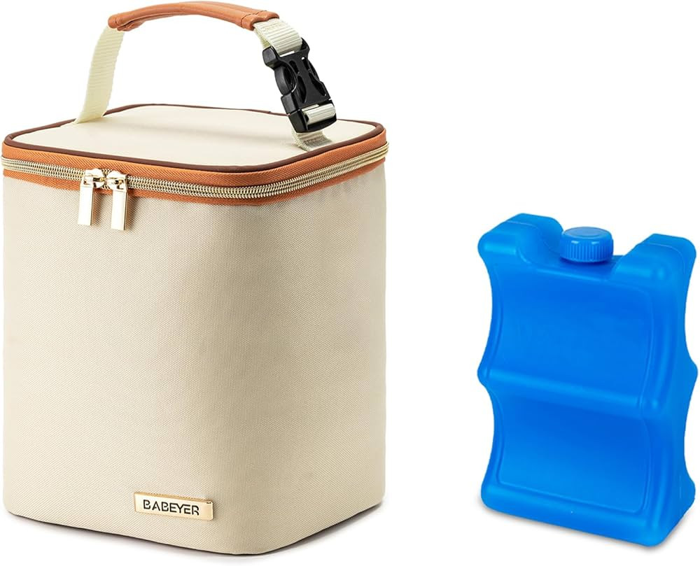 Breastmilk Cooler Bag with Ice Pack Fits 4 Baby Bottles Up to 9 Ounce, Baby Bottle Bag Great for ... | Amazon (US)