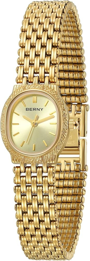 BERNY Gold Watches for Women Oval Ladies Small Watch Quartz Movement 3ATM Waterproof Female Wrist... | Amazon (US)