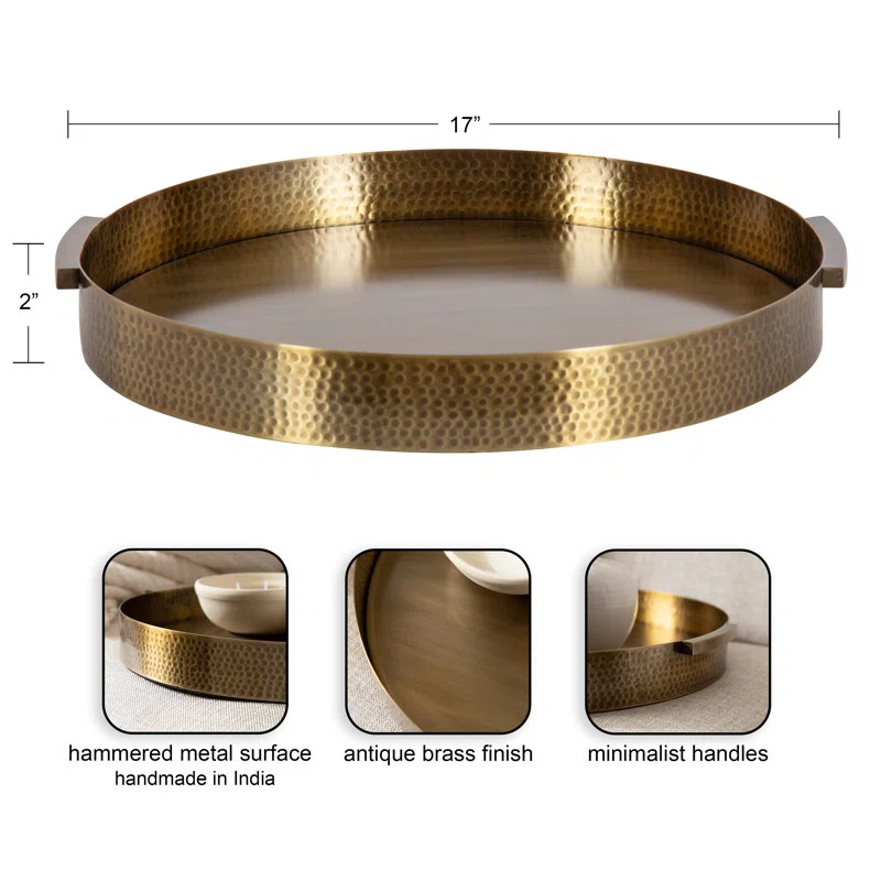 Yasmine Hammered Metal Tray | Wayfair North America
