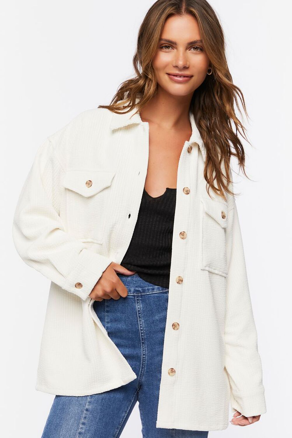 Corduroy Button-Front Shacket | Forever 21 | Forever 21 (US)