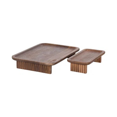 Risecroft Elevated Ribbed Two-Piece Tray Set | Wayfair North America