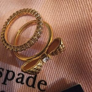 Kate Spade Gold Bow Ring Set - Size 7 | Poshmark