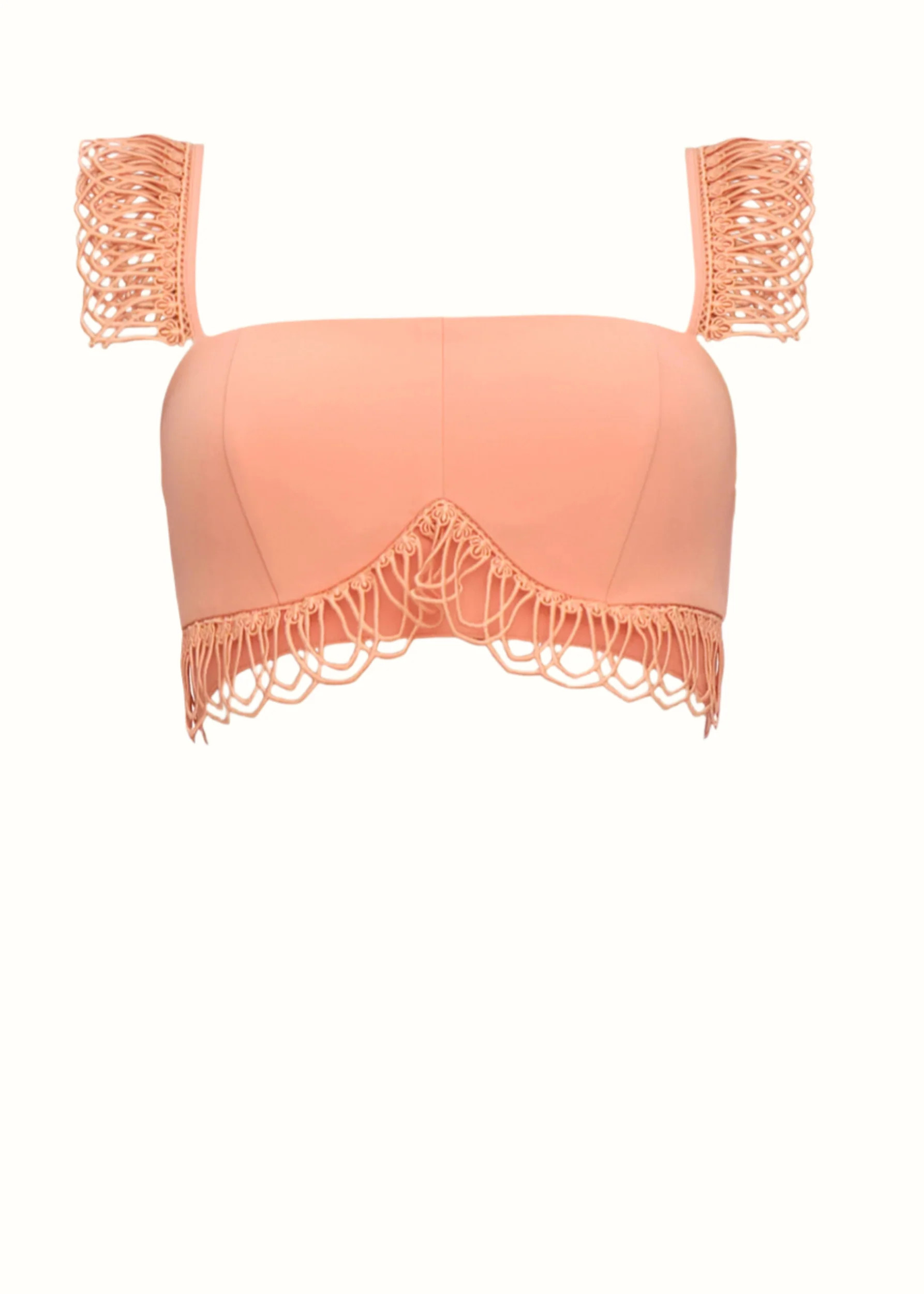 ANDREA IYAMAH RIZO CROP TOP - POWDER PEACH | ANDREA IYAMAH
