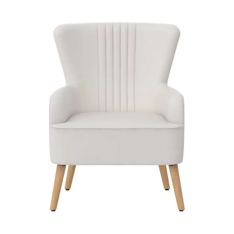 Queer Eye Wynn Accent Chair, Living Room Armchair, White Faux Leather | Walmart (US)