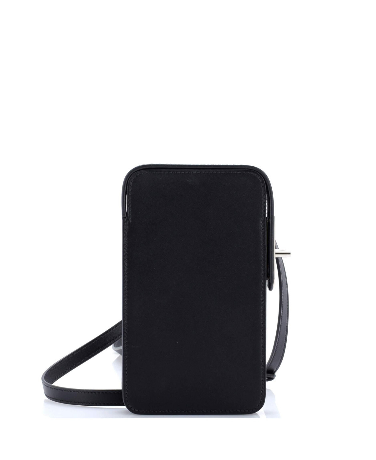 Pre-Owned HERMES Hac a Box Phone Case Tadelakt - Black | Macy's