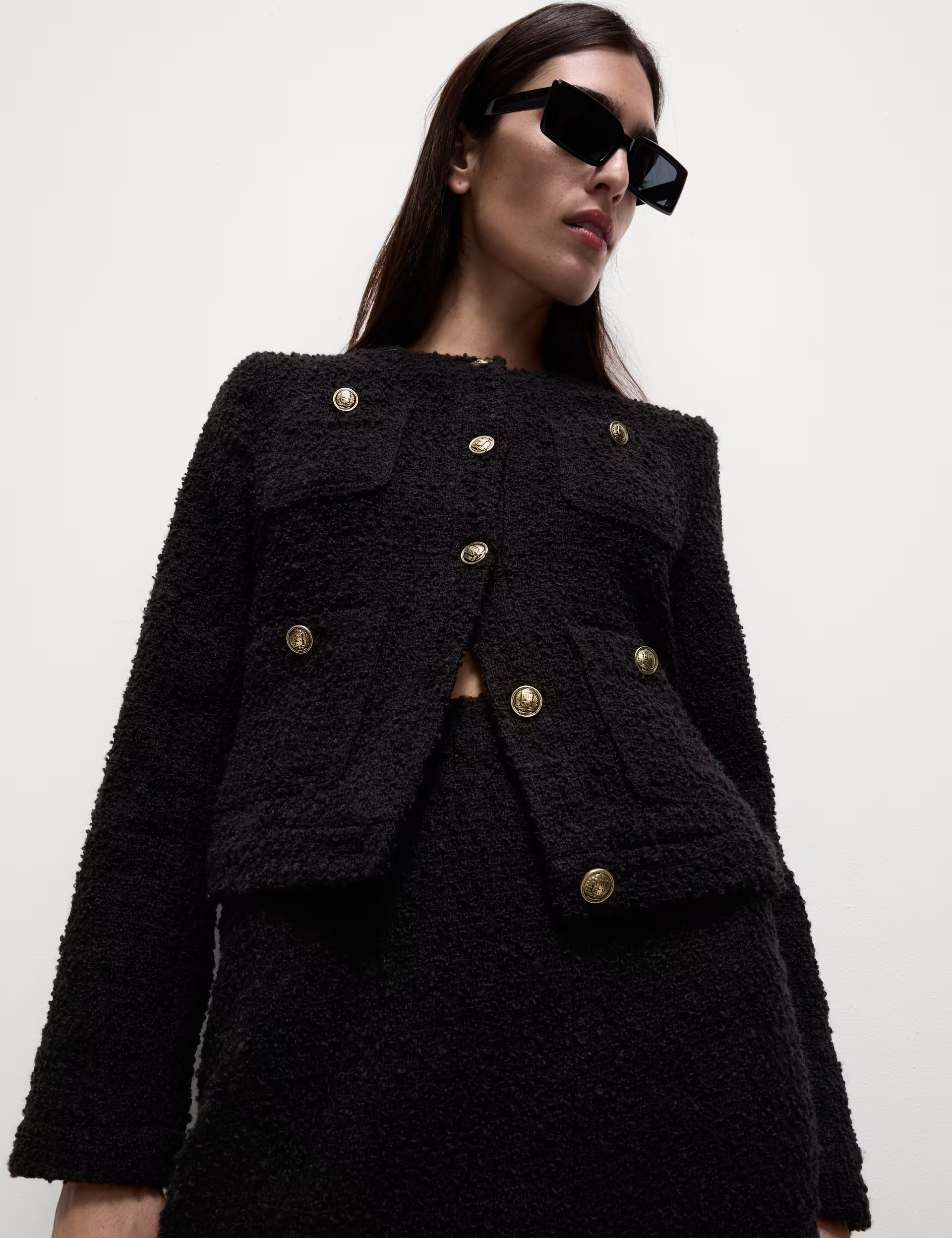 Tweed Textured Short Utility Jacket | Marks & Spencer (UK)