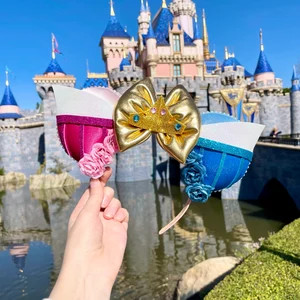 Sleeping Beauty Aurora Pink and Blue Inspired Mouse Ears Headband Mickey Ears Headband| Ships in ... | Etsy (US)