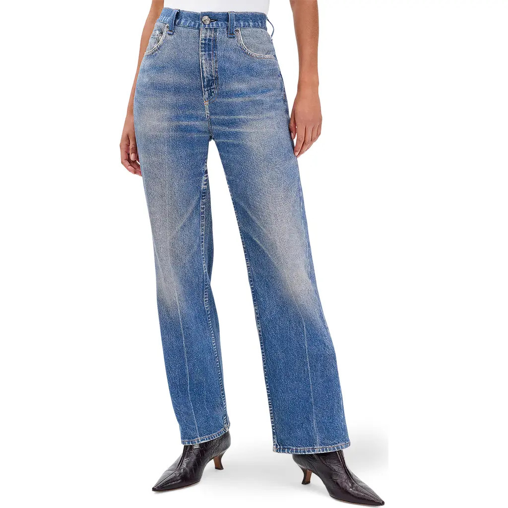 rag & bone rb Miramar Shea Wide Leg Cotton Terry Sweatpant Jeans in Ryder at Nordstrom Rack, Size 32 | Nordstrom Rack