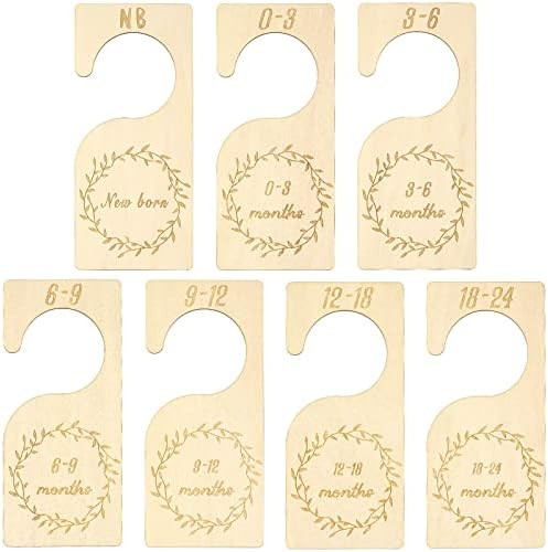 7 Pieces Baby Closet Size Divider Wooden Baby Closet Organizers Hanging Closet Dividers from Newb... | Amazon (US)
