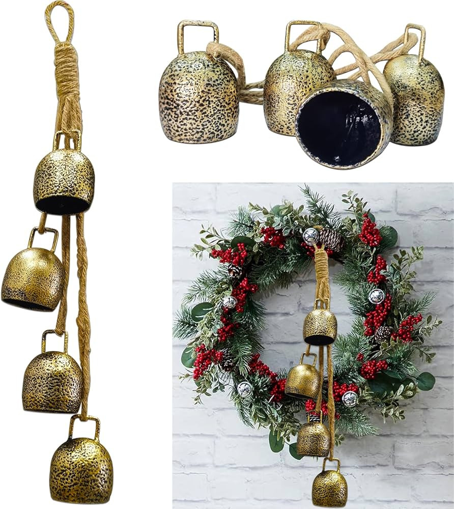 YXOTJHS Christmas Bells for Decoration, Gold Vintage Bells, Brass Christmas Bells for Door Garlan... | Amazon (US)