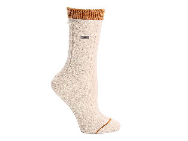 Sorel Cable Knit Crew Socks - Women's - Cream/Mustard | DSW