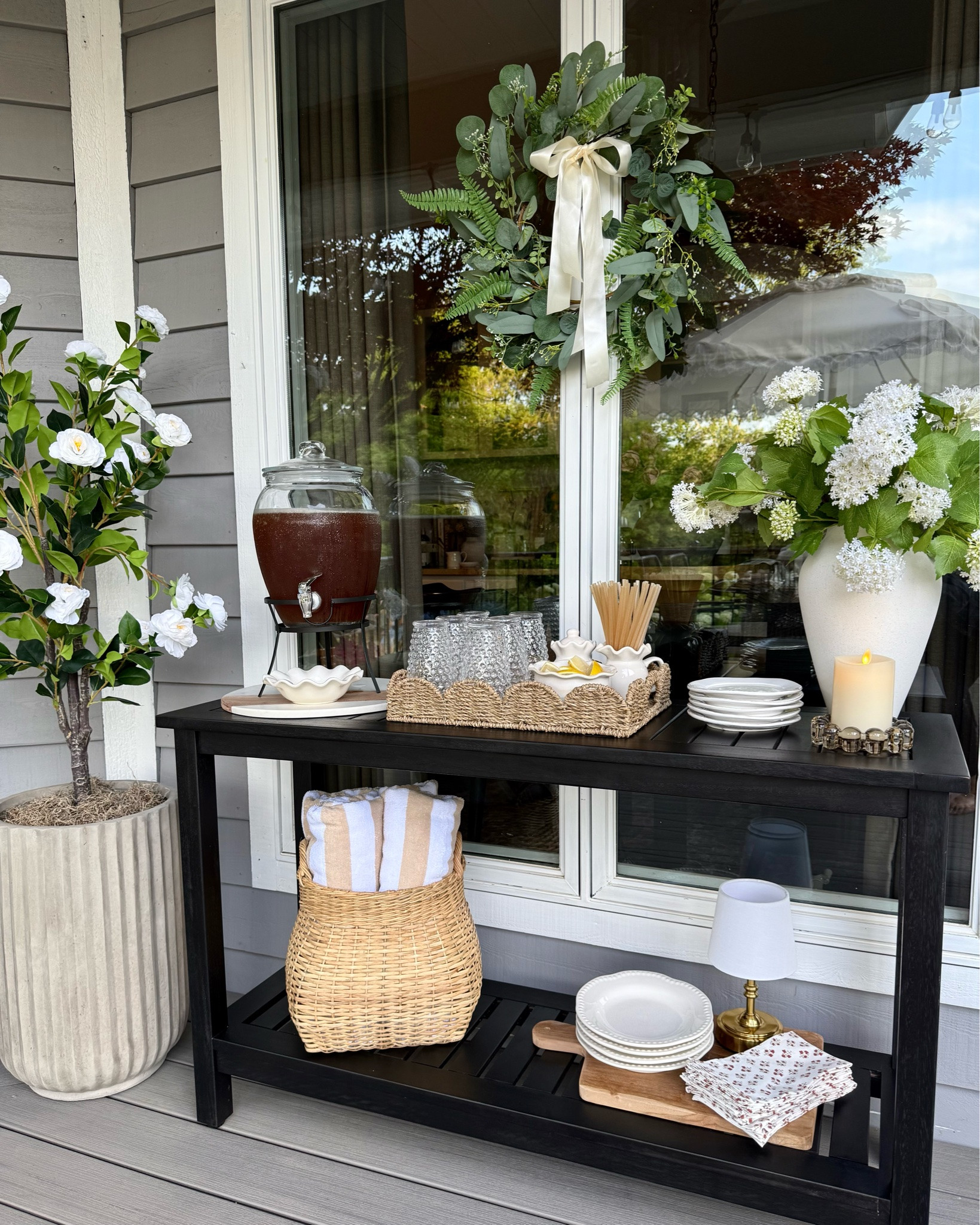 #ad Outdoor Entertaining With Lowe’s

Transform your outdoor space into the ultimate place to gather. I styled this indoor/outdoor console table as a beverage station, set the dining table for unforgettable meals, and added a high-top table for extra seating when everyone comes over. These pieces from @Lowe's make it easy to create an outdoor space that’s both beautiful and functional for every summer get-together.

@loweshomeimprovement #lowespartner #patiofurniture #outdoordining Outdoor Living | Deck Decor | Patio Decor | Outdoor Furniture | Porch Decor | Patio Inspiration | Outdoor Space | Summer Decor | Backyard Style | Deck Design | Outdoor Entertaining | Patio Set | Lowe’s Finds