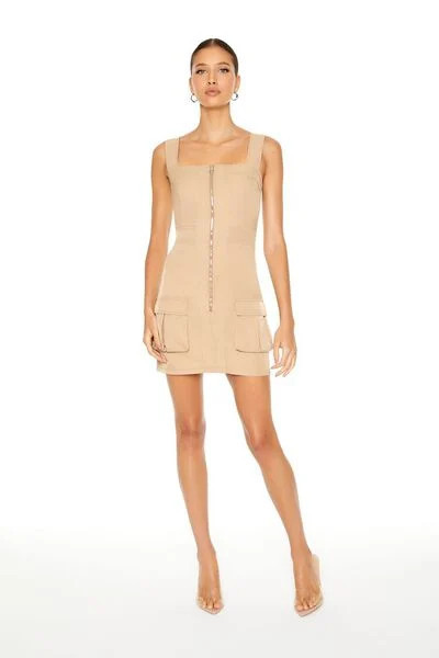 Zip-Up Cargo Tank Mini Dress | Forever 21