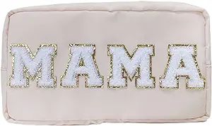 ACAMAL Chenille Letter Bag Mama Gift Makeup Bag Nylon Cosmetic Bag with Varsity Patch Makeup Pouc... | Amazon (US)