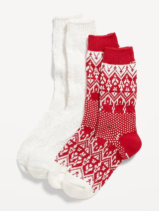 2-Pack Variety Cable-Knit and Fair Isle Socks for Women | Old Navy (US)