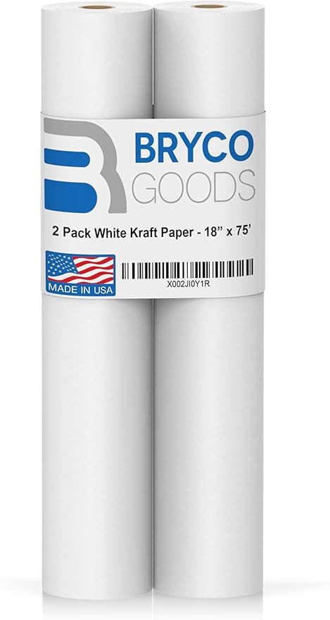 White Kraft Arts and Crafts Paper Roll – 2 Pack of 18” x 75’ (900 Inch) Rolls - Ideal for P... | Amazon (US)