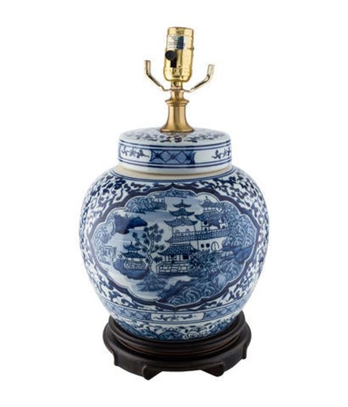 Lamp Chinoiserie Converted Ginger Jar Table Lamp Blue Lamp Chinoiserie Converted Ginger Jar Table Lamp | The RealReal