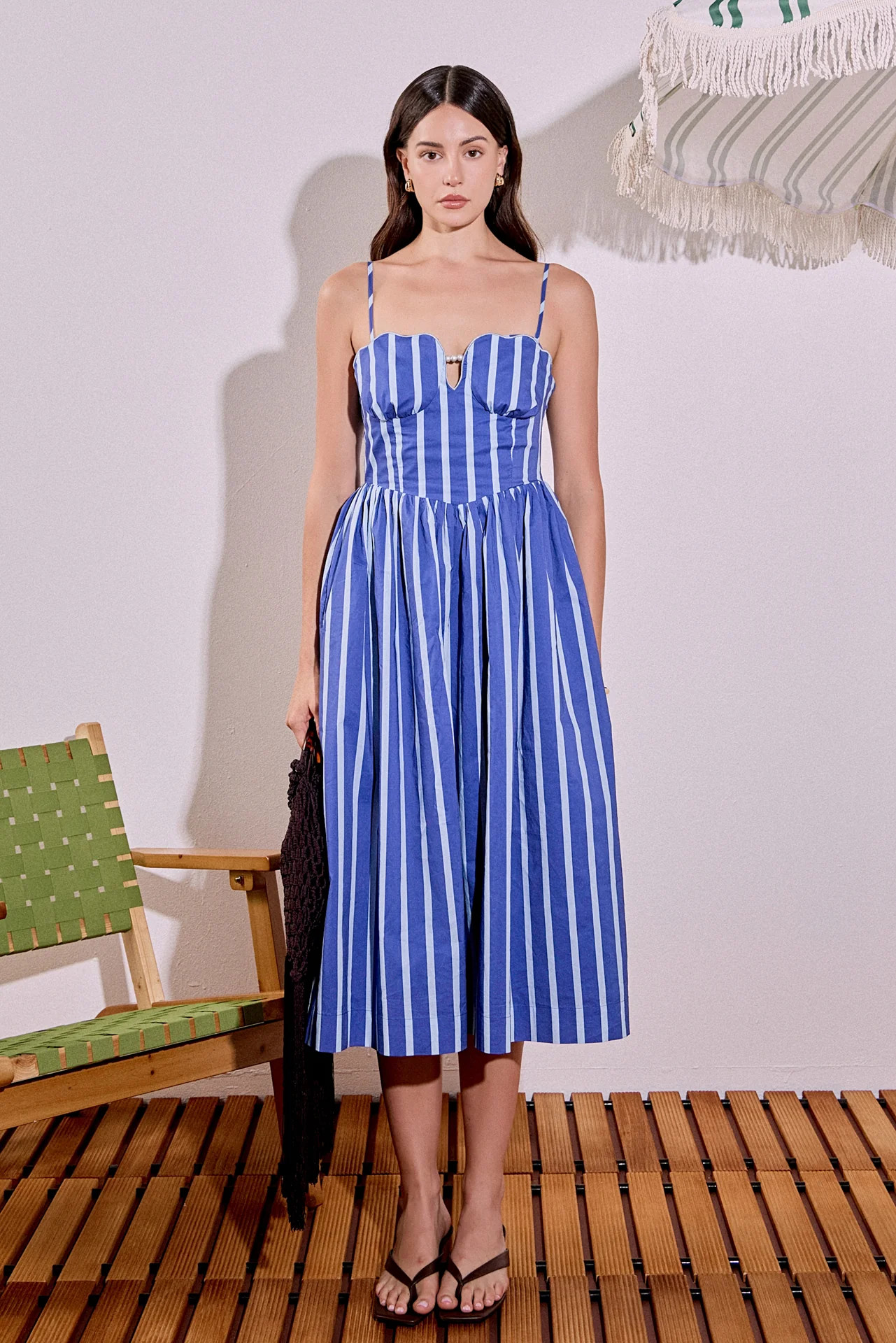 Marine Striped Midi Dress | English Factory