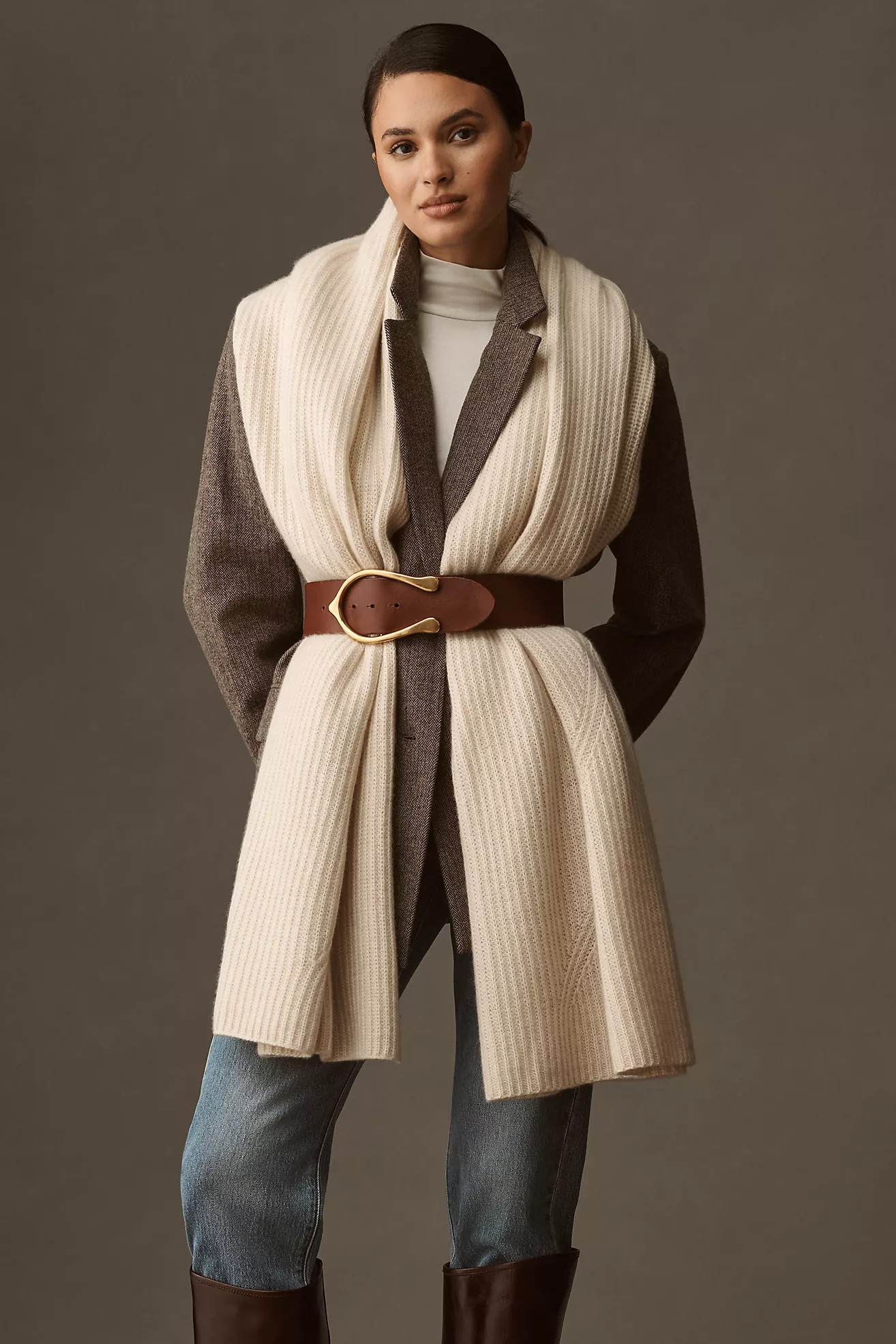 Maeve Ribbed Cashmere Wrap | Anthropologie (US)