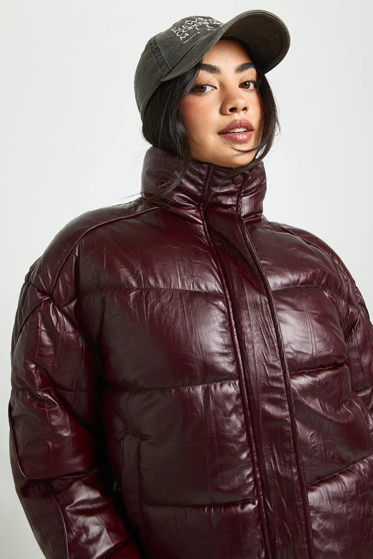 Faux Leather Puffer Jacket | Boohoo.com (UK & IE)