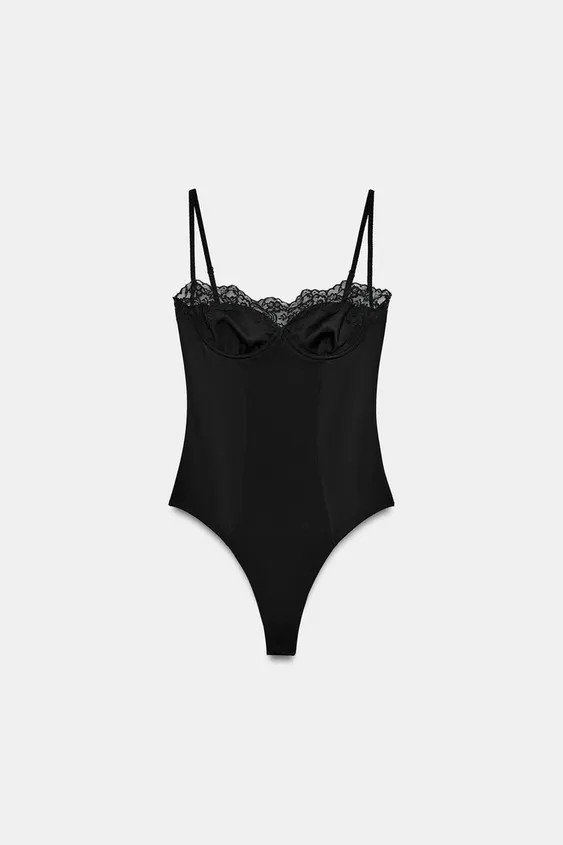 UNDERWIRED LACE-TRIMMED BODYSUIT | Zara DE