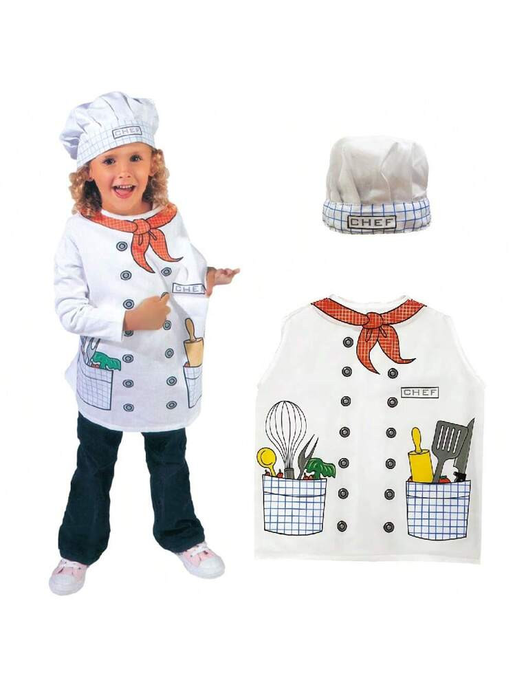 Set costume da chef per bambini per giocare a fare il cuoco, outfit da chef finto, set costume da... | SHEIN