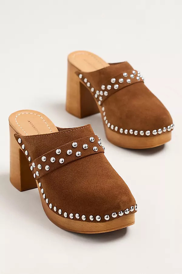 Studded Block-Heel Clogs | Anthropologie (US)