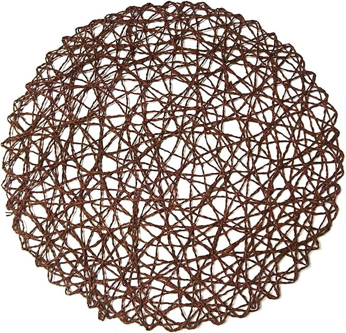 wellhouse Round Paper Fiber Woven Place Mats Decorative Placemat Braided Natural Mat Holidays Par... | Amazon (US)