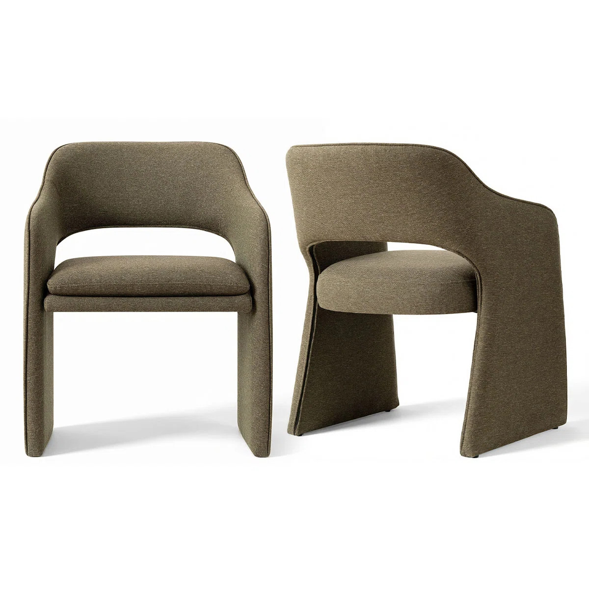 19" Seat Height Waterproof Upholstered Fabric Dining Armchair (Set of 2) | Wayfair North America