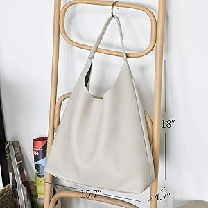 Hobo Bags for Women Soft Vegan Leather Shoulder Handbag Slouchy Tote Purses | Amazon (US)
