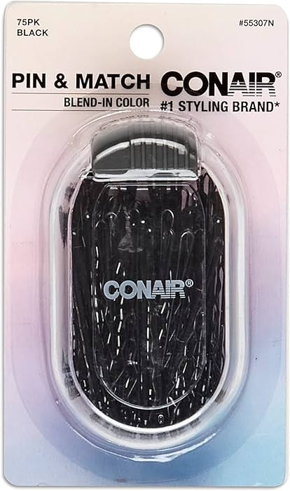 Conair Pin & Match Bobby Pins - hair accessories for women - Bobby Pins Black - Includes Storage ... | Amazon (US)