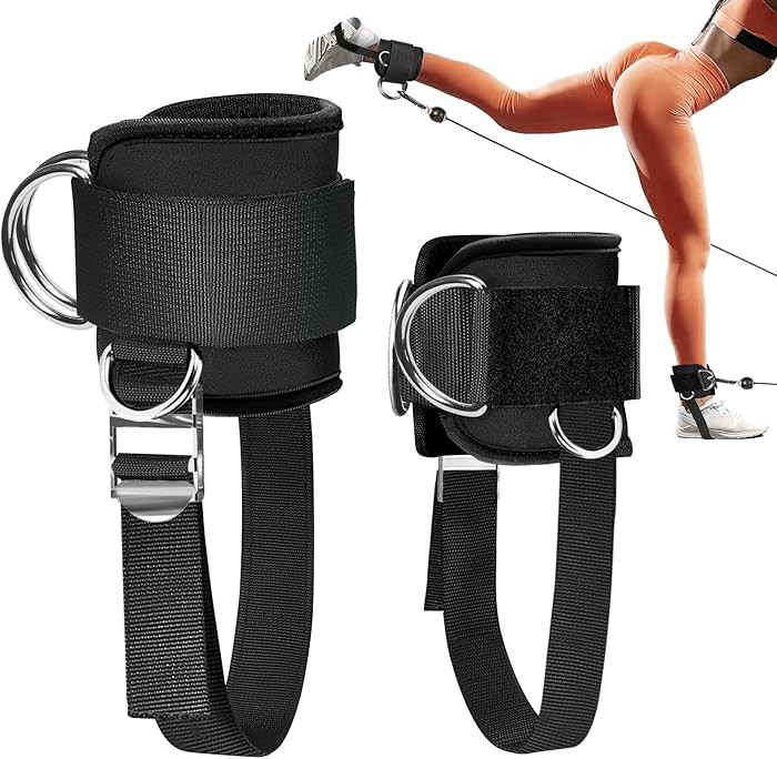 Upgrade Ankle Straps for Cable Machine (Pair), Comfortable Padded Neoprene Preventing Skin Chafin... | Amazon (US)