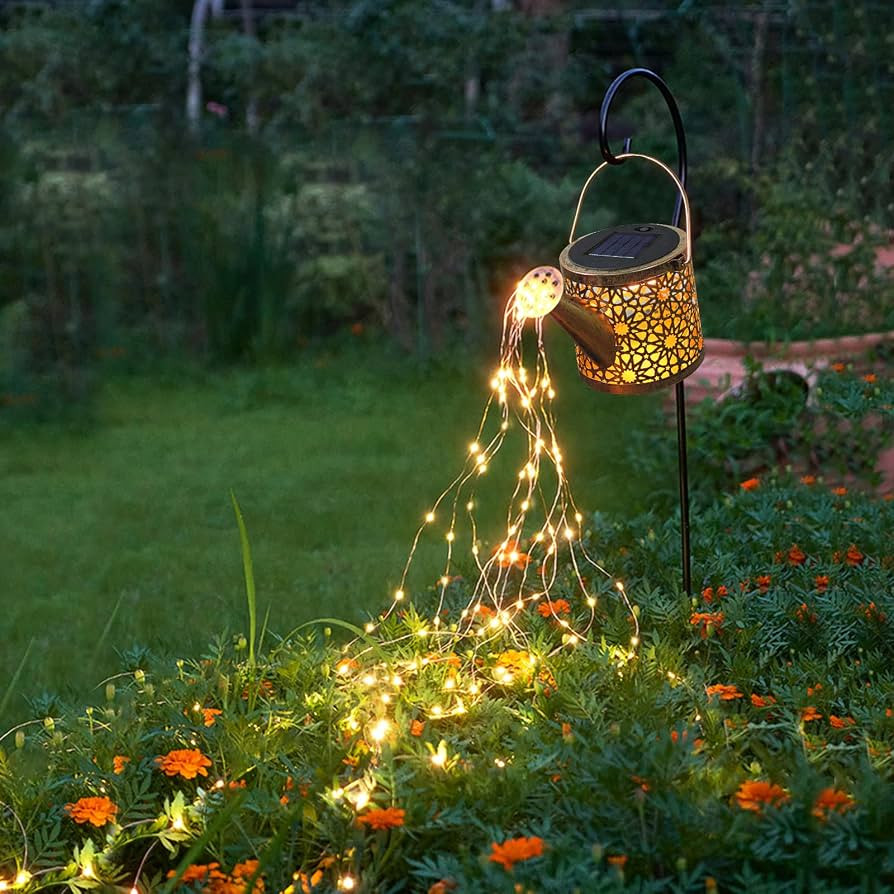 Solar Lights Outdoor Decorative, Metal Solar Watering Can Lights Waterproof, Small Hanging Solar ... | Amazon (US)