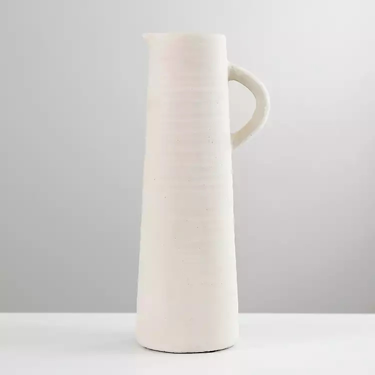 Matte Egg Shell Pitcher Vase | Kirkland's Home