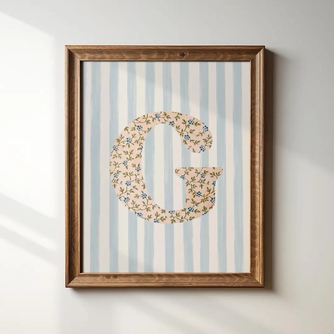 Floral Letter G Print: Vintage Watercolor Initial Art, Digital Download, Art Print, Gift Idea, Ae... | Etsy (US)