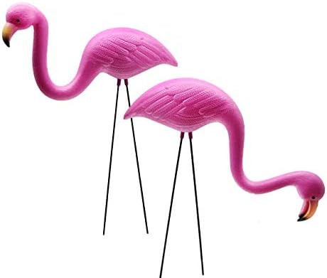 GiftExpress Set of 2, Small Pink Flamingo Yard Ornament/Mini Yard Flamingos Ornaments/Pink Flamin... | Amazon (US)