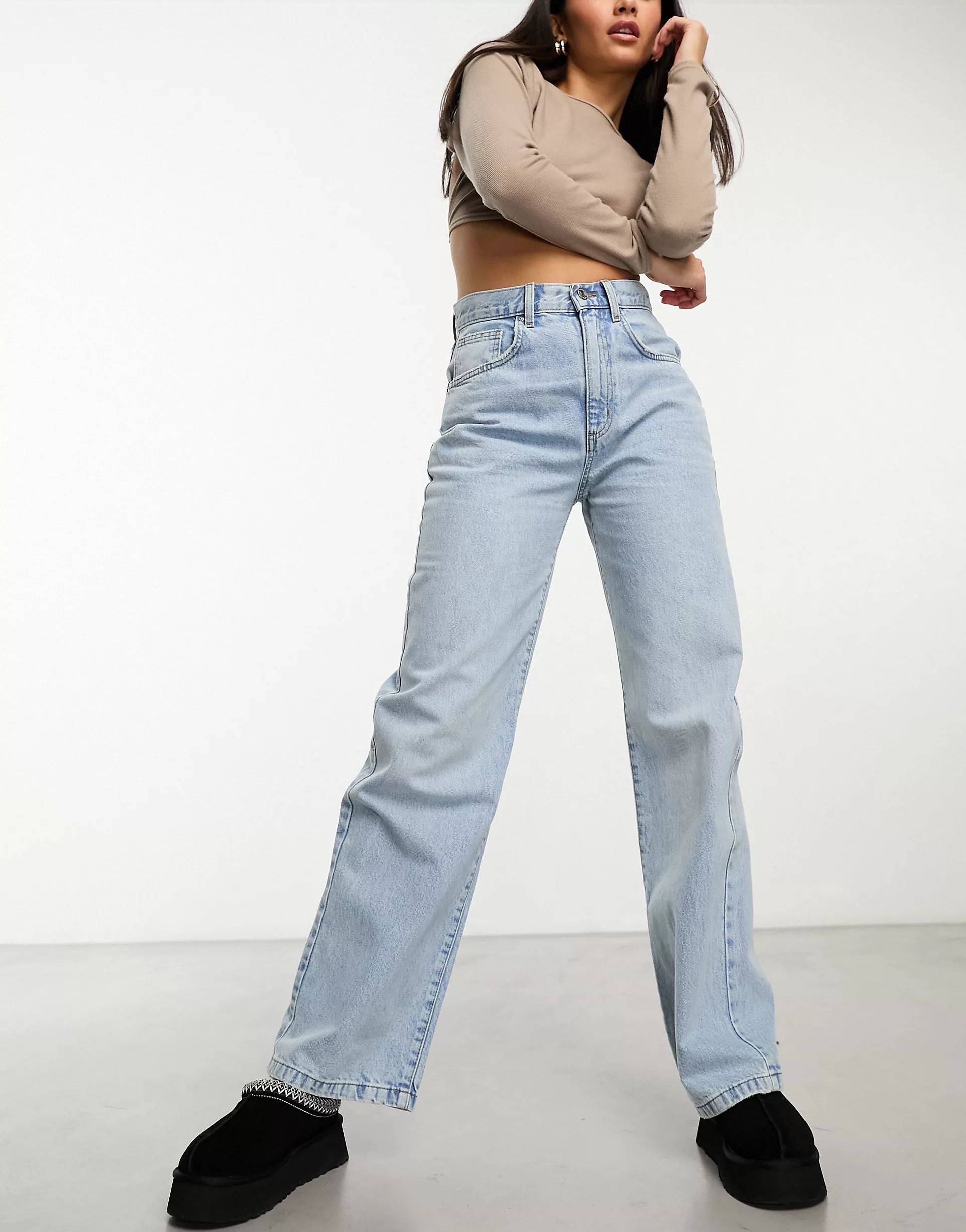 Cotton:On loose straight leg jeans in vintage washed blue | ASOS (Global)
