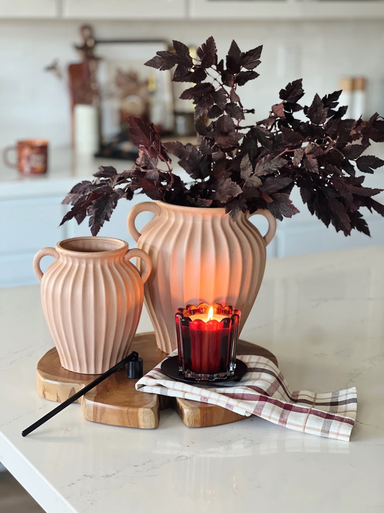 Fall kitchen island decor for fall! Fall decor, fall vase decor, fall stems, fall candle

#LTKHome #LTKSeasonal