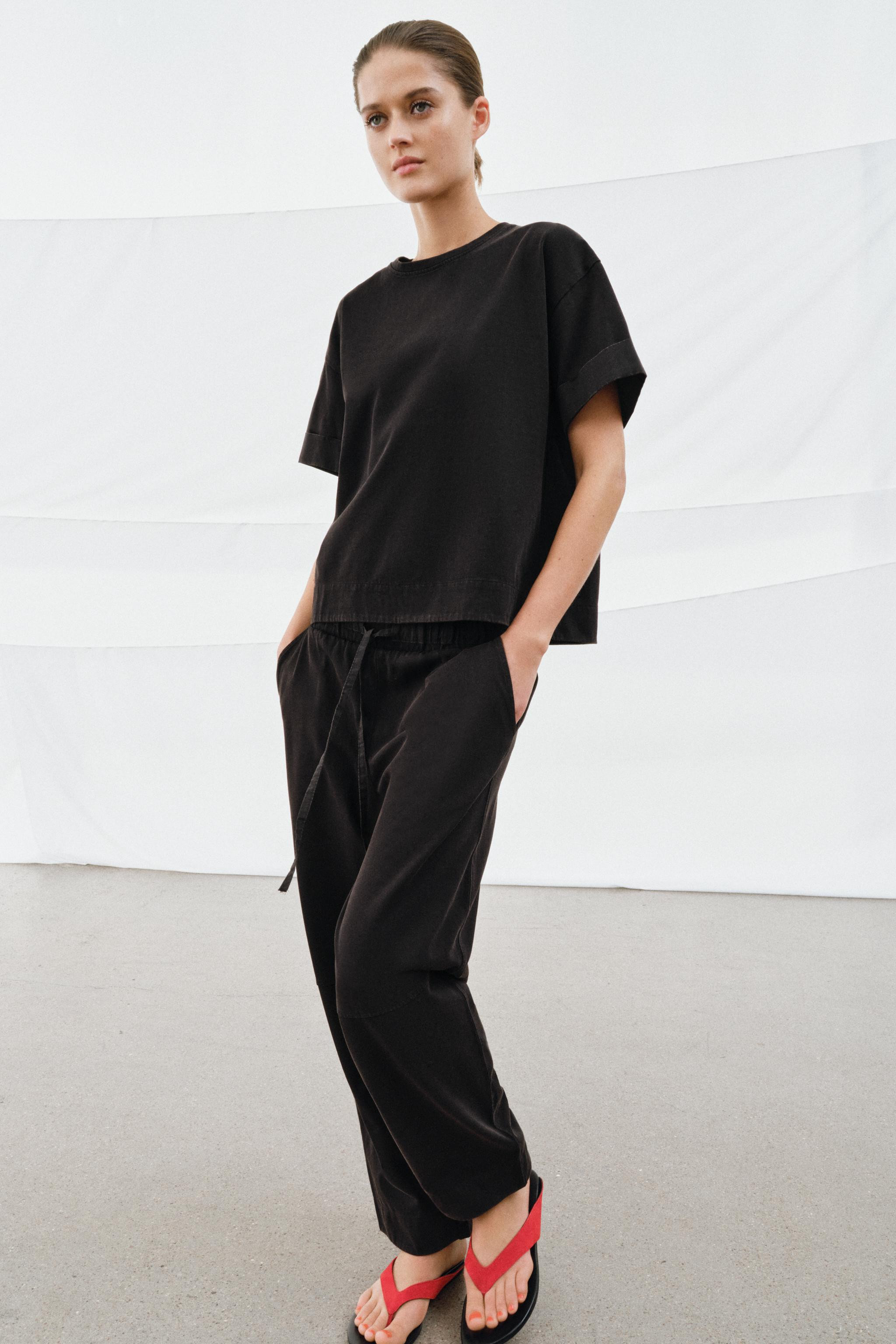 HEAVY COTTON SHORT SLEEVE T-SHIRT | Zara UK